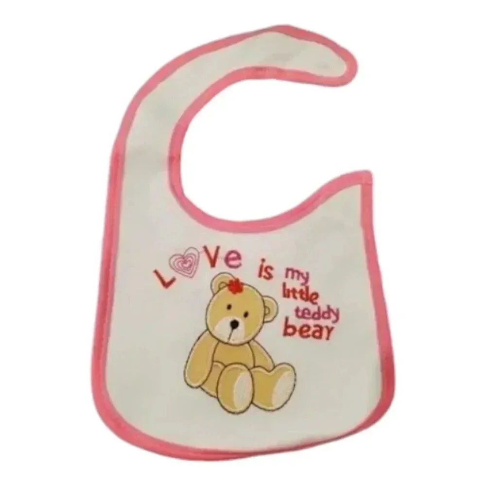 Baby Girl Newborn Gift Set Teddy Bear Bib, Mittens, Socks Gift Set